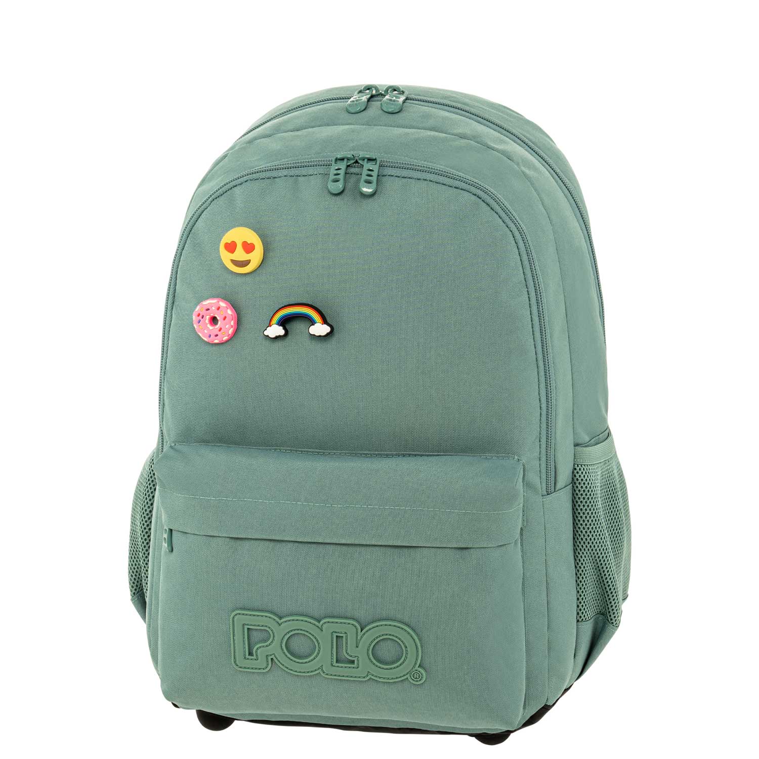 PINS 901059-6800 POLO ΣΧΟΛΙΚΗ ΤΣΑΝΤΑ ΜΕ 2 ΚΥΡΙΕΣ ΘΗΚΕΣ ΚΑΙ 1 ΜΠΡΟΣΤΙΝΗ ΤΣΕΠΗ, ΧΡΩΜΑ ΜΕΝΤΑΣ ΚΑΙ 6 ΔΙΑΦΟΡΕΤΙΚΕΣ ΚΑΡΦΙΤΣΕΣ ΓΙΑ ΝΑ ΔΙΑΚΟΣΜΗΣΕΤΕ ΤΗΝ ΤΣΑΝΤΑ ΣΑΣ