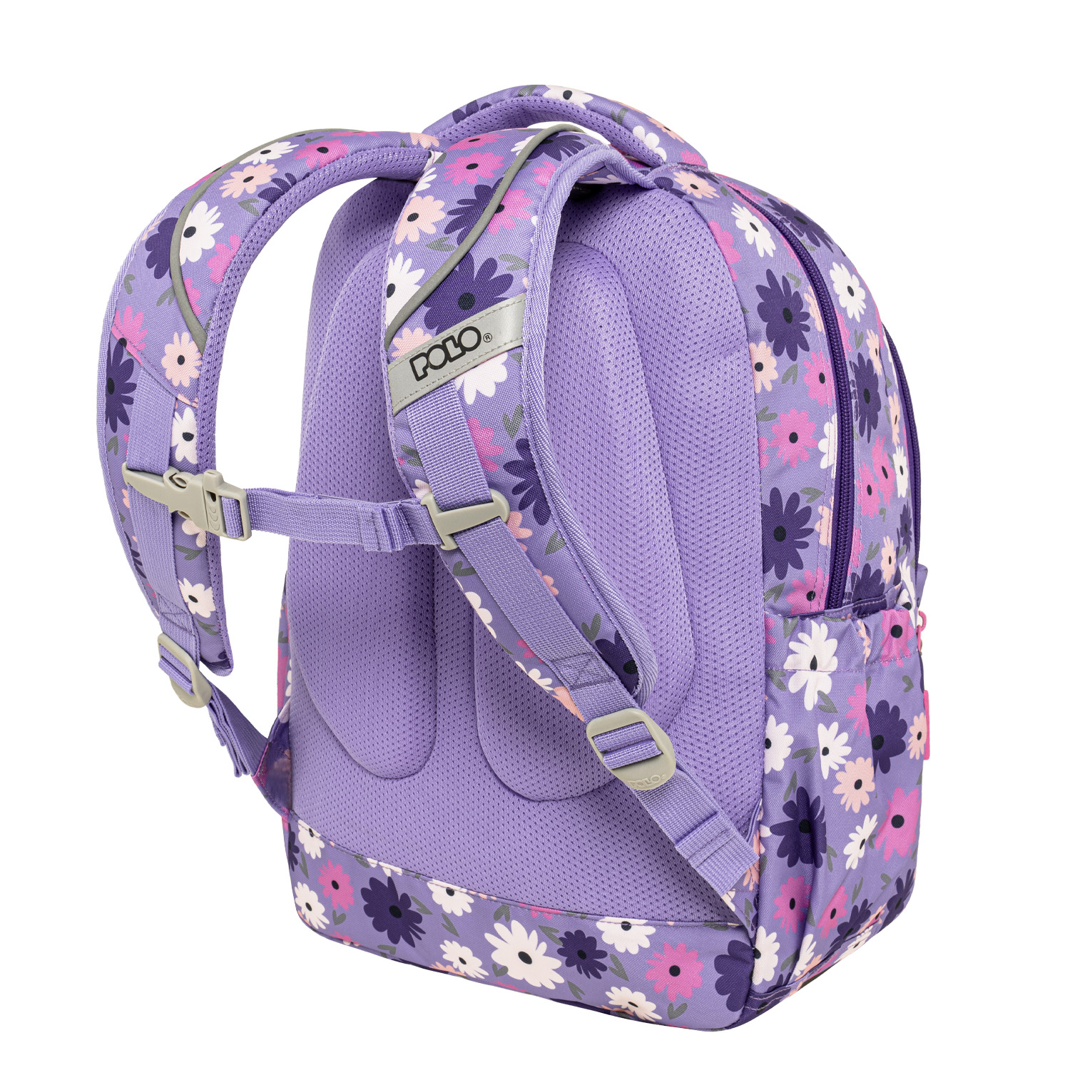 POLO ΣΑΚΙΔΙΟ ΠΛΑΤΗΣ SPARKLE ΜΩΒ ΧΡΩΜΑ ΜΕ ΣΧΕΔΙΟ ΜΑΡΓΑΡΙΤΕΣ