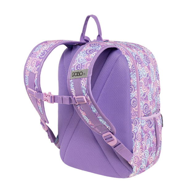 YOUNGSTER 901068-8440 POLO μοντέρνο σακίδιο πλάτης σε αποχρώσεις του ροζ και του μωβ με 2 κεντρικές θήκες και 6 τσεπάκια στην μπροστινή πλευρά