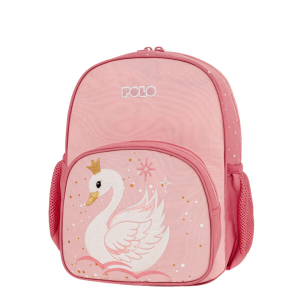 911001-8449 POLO ΣΑΚΙΔΙΟ ΠΛΑΤΗΣ ΝΗΠΙΑΓΩΓΕΙΟΥ ΣΕ ΡΟΖ ΧΡΩΜΑ ΚΑΙ ΣΧΕΔΙΟ ΚΥΚΝΟΣ