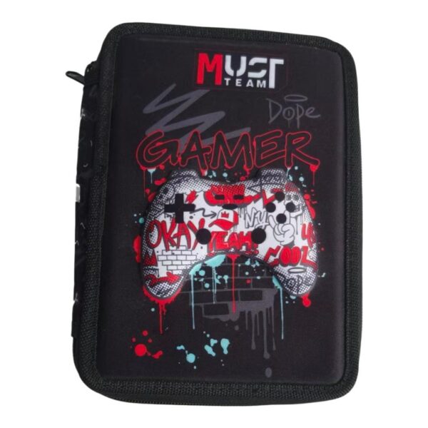 σχολική κασετινα διπλή γεμάτη με σχέδιο game